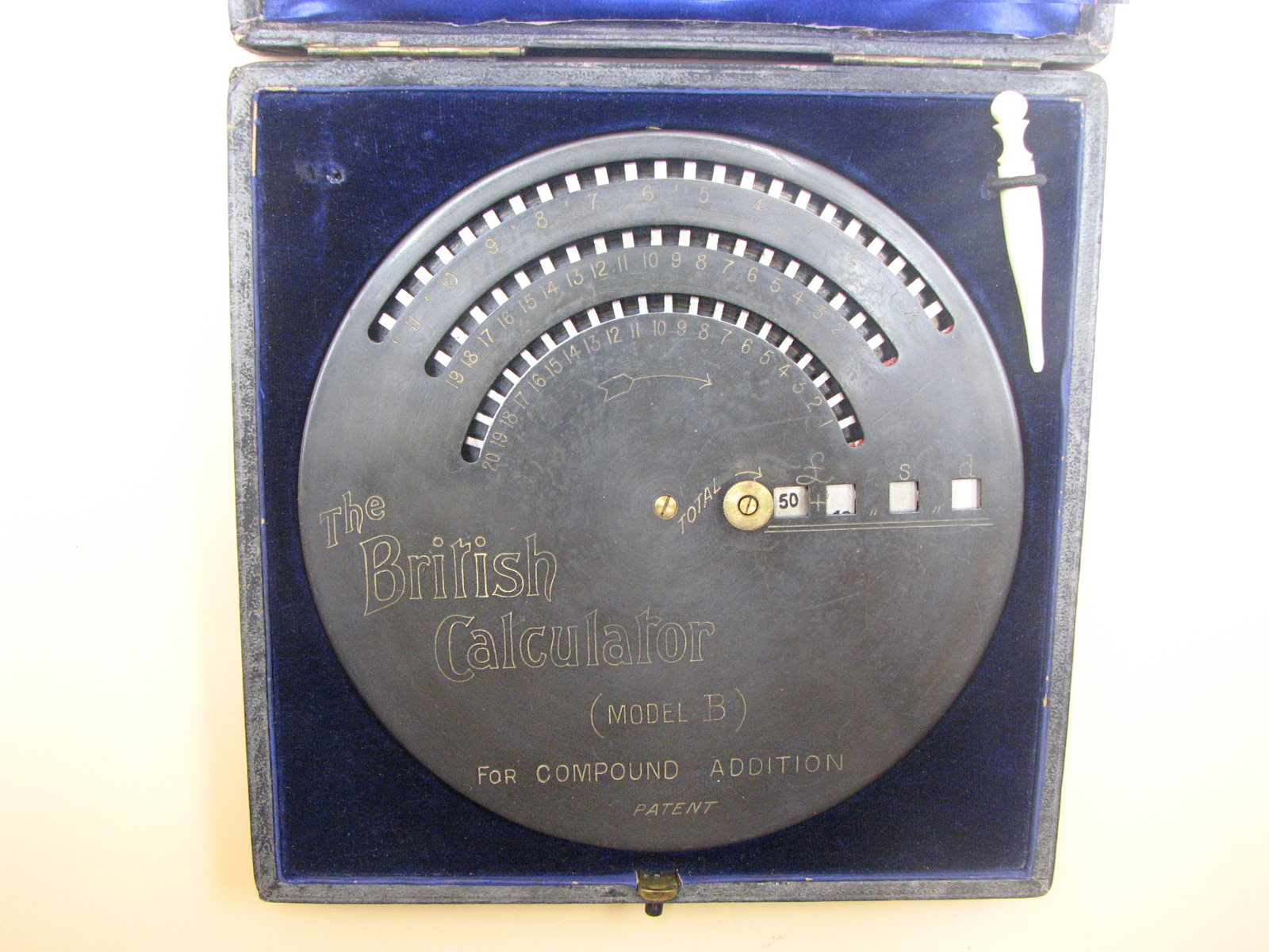 The British Calculator Brical money calculating machine